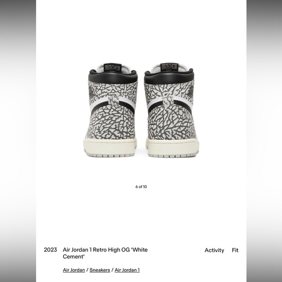 Air Jordan 1 Retro High OG ‘White Cement’ - Picture 12 of 12